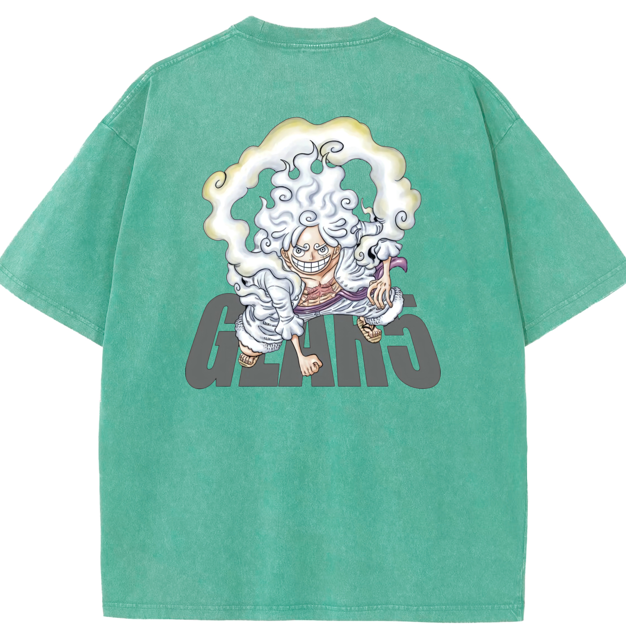 ワンピース モンキー・D・ルフィ ONE PIECE Monkey D. Luffy 綿100% ヴィンテージ風 半袖Tシャツ（背面プリント）
